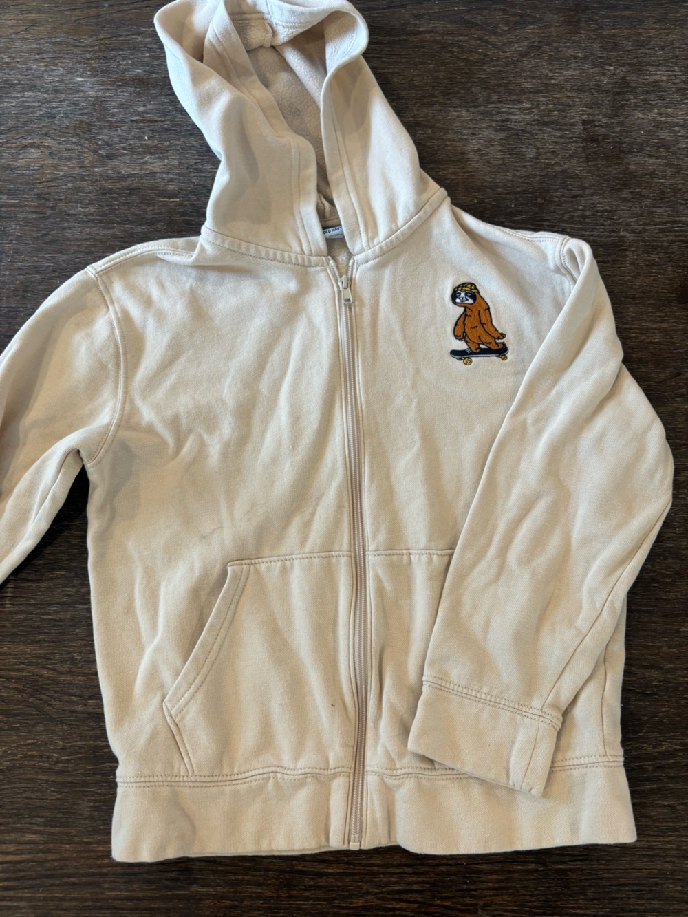 Kids Old Navy Zip-Up Hoodie with Skate Sloth Embroidery